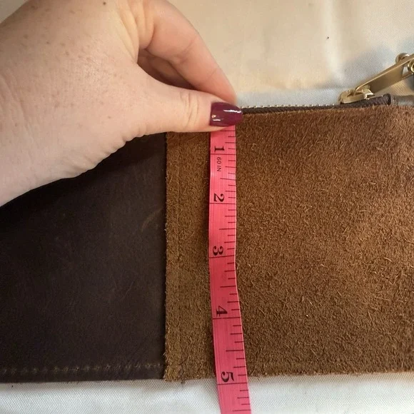 WILDWOOD OYSTER CO. LEATHER CLUTCH TEAL ROPE WRISTLET BROWN LEATHER WALLET POUCH